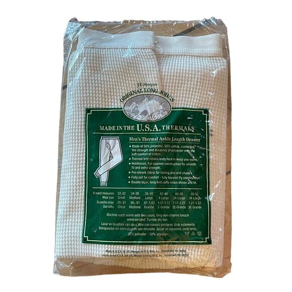 NEW! Vintage J.E. Morgan Original thermal Long John. Ankle length pants. XL USA! - Picture 2 of 2